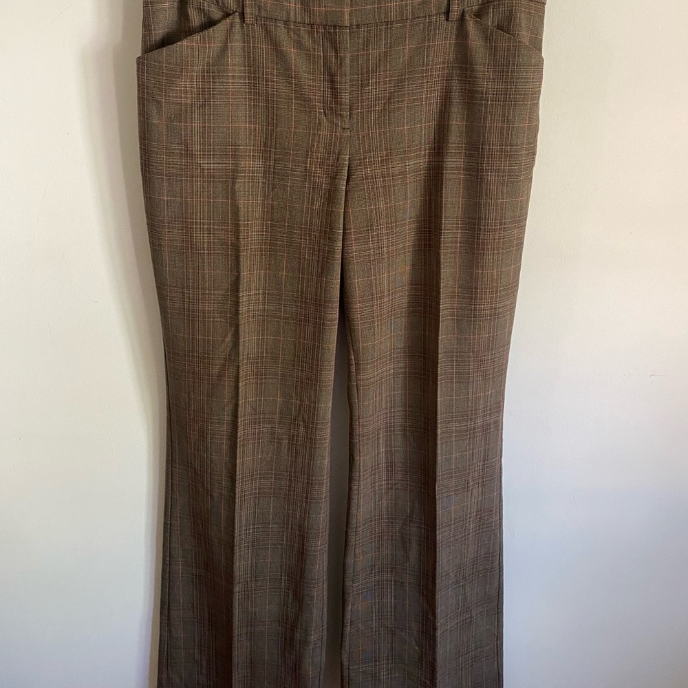 Express Y2K‎ Low Rise Wide Leg Flair Plaid Trousers